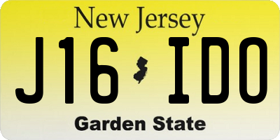 NJ license plate J16IDO