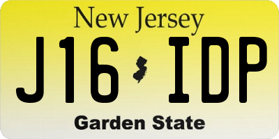 NJ license plate J16IDP