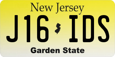 NJ license plate J16IDS
