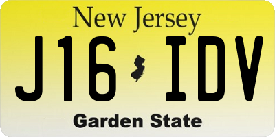 NJ license plate J16IDV