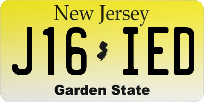 NJ license plate J16IED