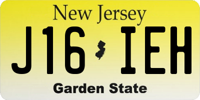 NJ license plate J16IEH