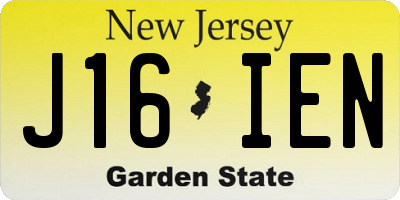 NJ license plate J16IEN