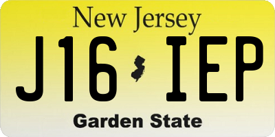 NJ license plate J16IEP