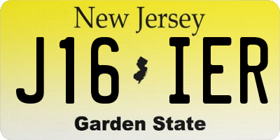 NJ license plate J16IER