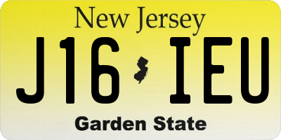 NJ license plate J16IEU