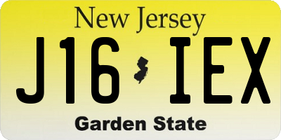 NJ license plate J16IEX