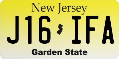 NJ license plate J16IFA