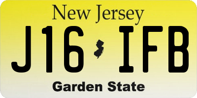 NJ license plate J16IFB