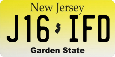 NJ license plate J16IFD