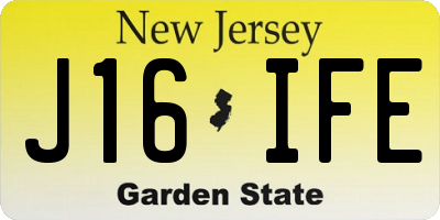 NJ license plate J16IFE