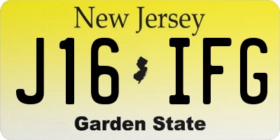 NJ license plate J16IFG