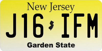 NJ license plate J16IFM