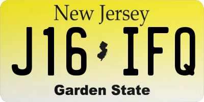 NJ license plate J16IFQ