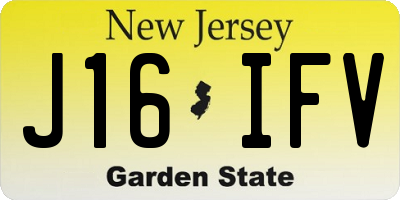 NJ license plate J16IFV