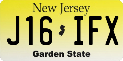 NJ license plate J16IFX