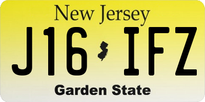 NJ license plate J16IFZ