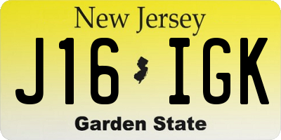 NJ license plate J16IGK