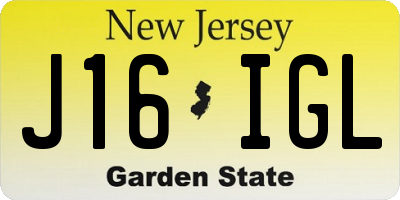 NJ license plate J16IGL