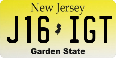 NJ license plate J16IGT