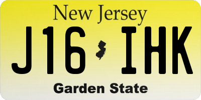 NJ license plate J16IHK