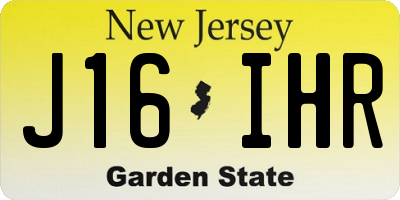 NJ license plate J16IHR