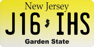 NJ license plate J16IHS