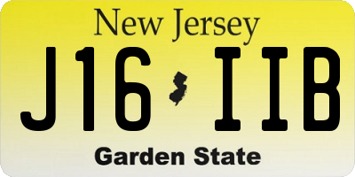 NJ license plate J16IIB