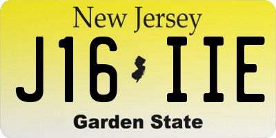 NJ license plate J16IIE