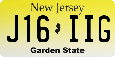 NJ license plate J16IIG