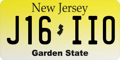 NJ license plate J16IIO