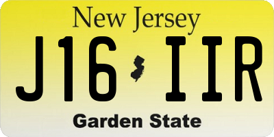 NJ license plate J16IIR