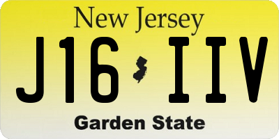 NJ license plate J16IIV