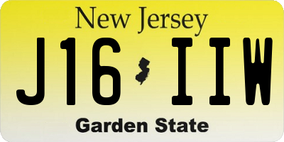 NJ license plate J16IIW