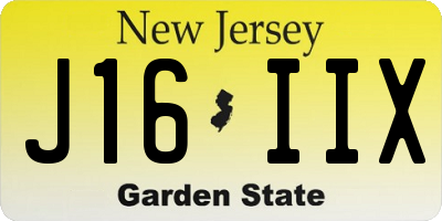 NJ license plate J16IIX
