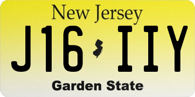 NJ license plate J16IIY