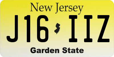 NJ license plate J16IIZ