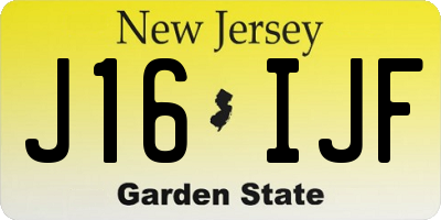 NJ license plate J16IJF