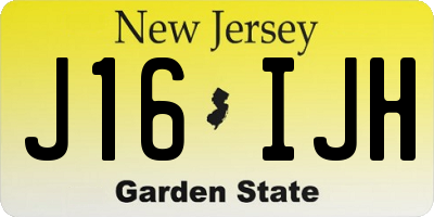 NJ license plate J16IJH