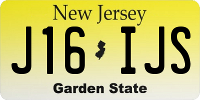 NJ license plate J16IJS