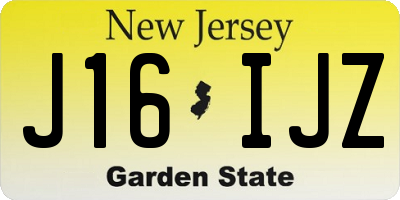 NJ license plate J16IJZ