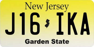 NJ license plate J16IKA
