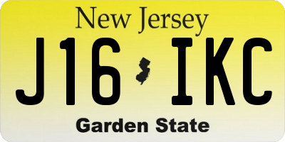NJ license plate J16IKC
