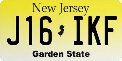 NJ license plate J16IKF