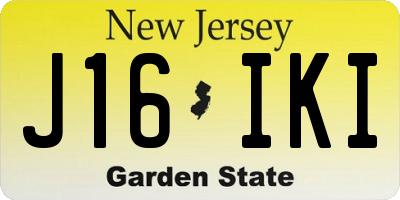 NJ license plate J16IKI