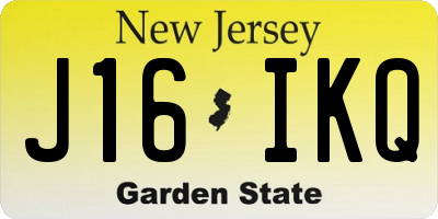 NJ license plate J16IKQ