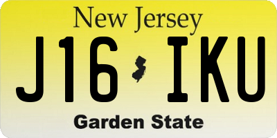 NJ license plate J16IKU