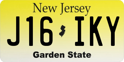 NJ license plate J16IKY