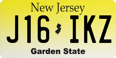 NJ license plate J16IKZ