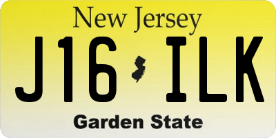 NJ license plate J16ILK
